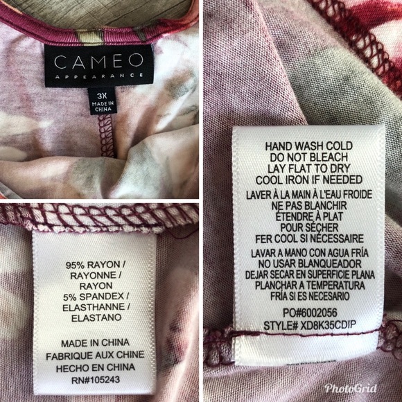 Cameo Appearance Burgundy Floral Knit Dress, size 3X - Picture 8 of 8